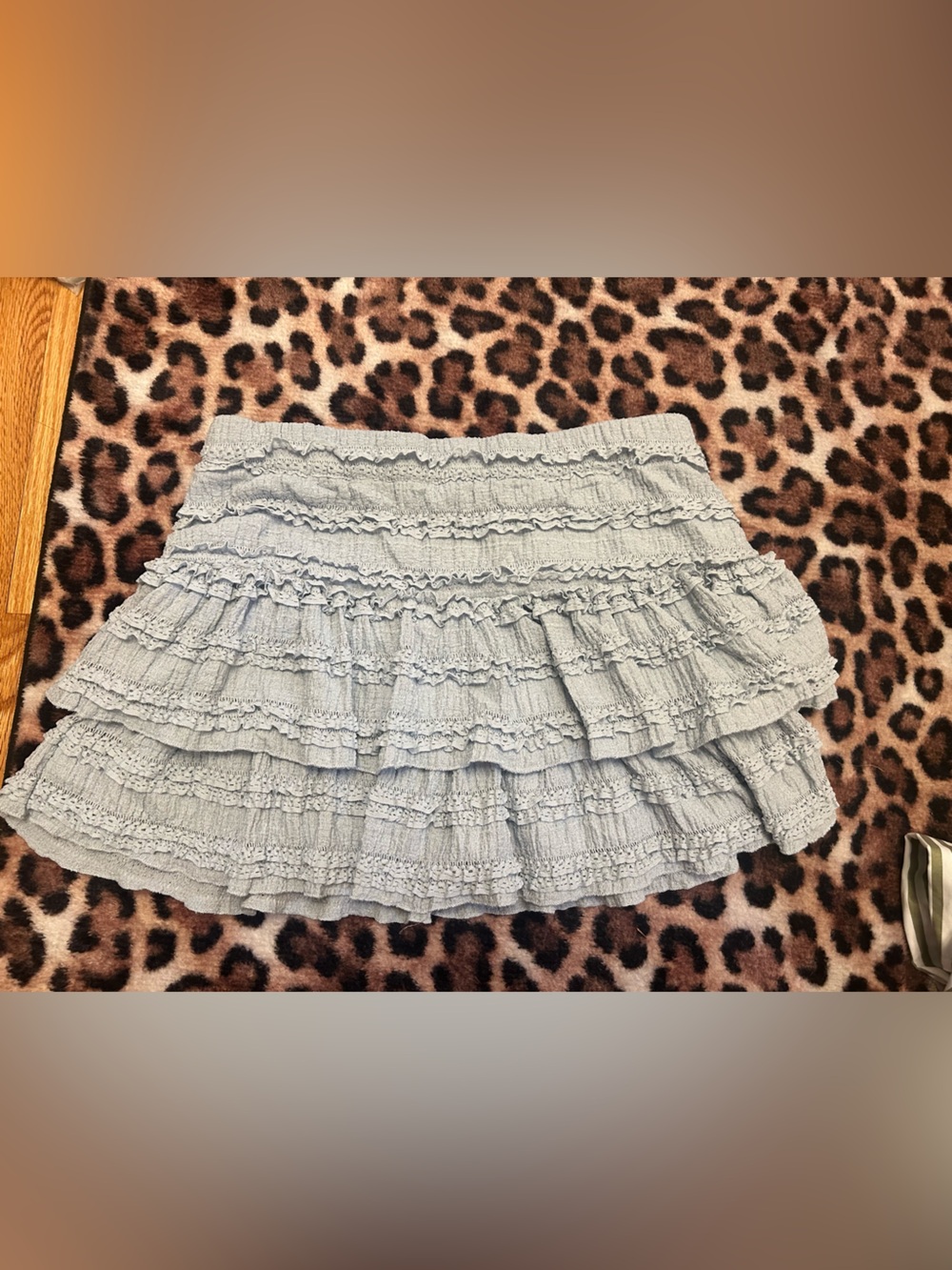 Cotton Candy Light Blue Ruffled Tiered Mini Skirt